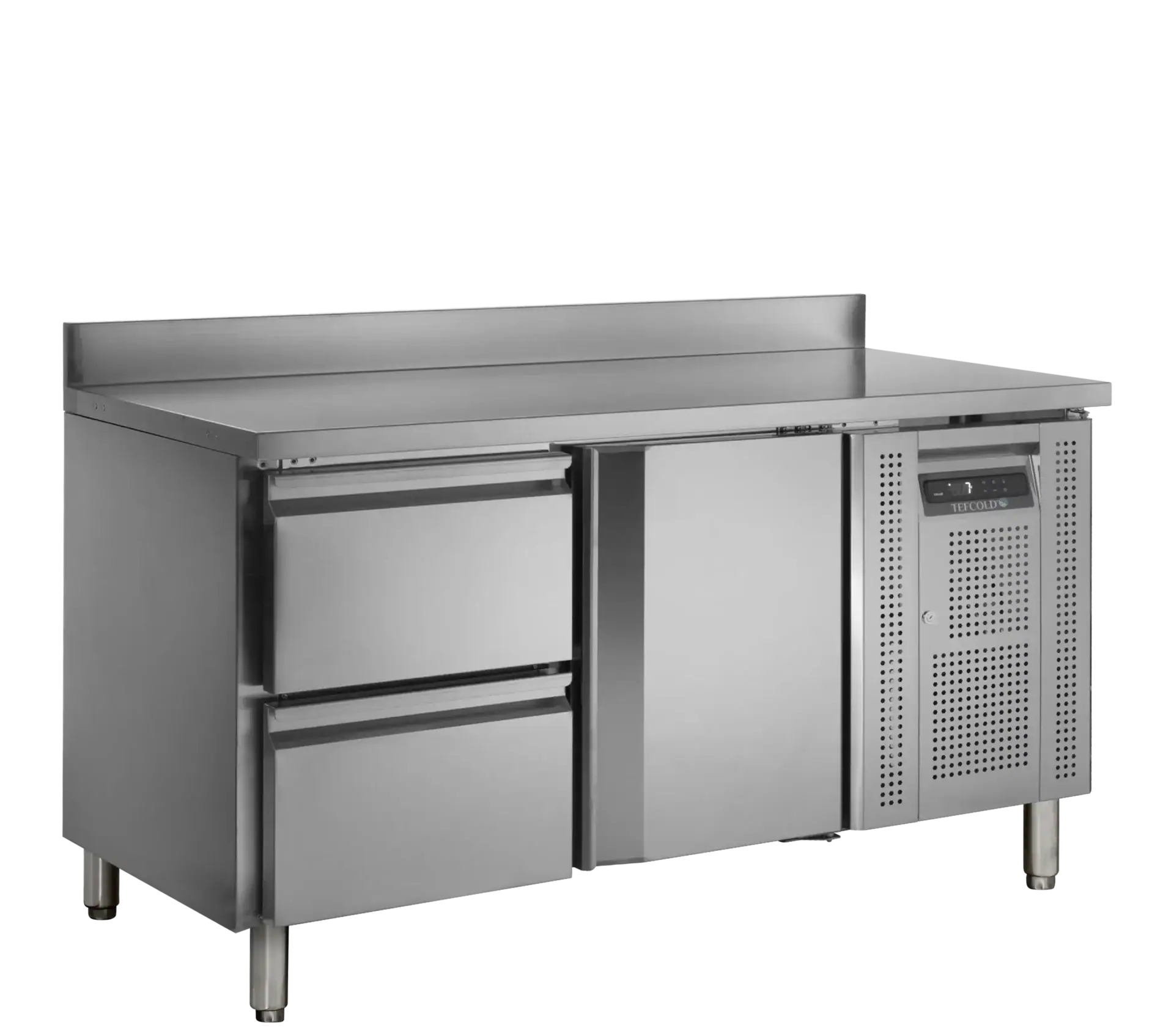 Kølebord CK7220 til GN 1/1-bakker med rustfri arbejdsflade og tre lågesektioner