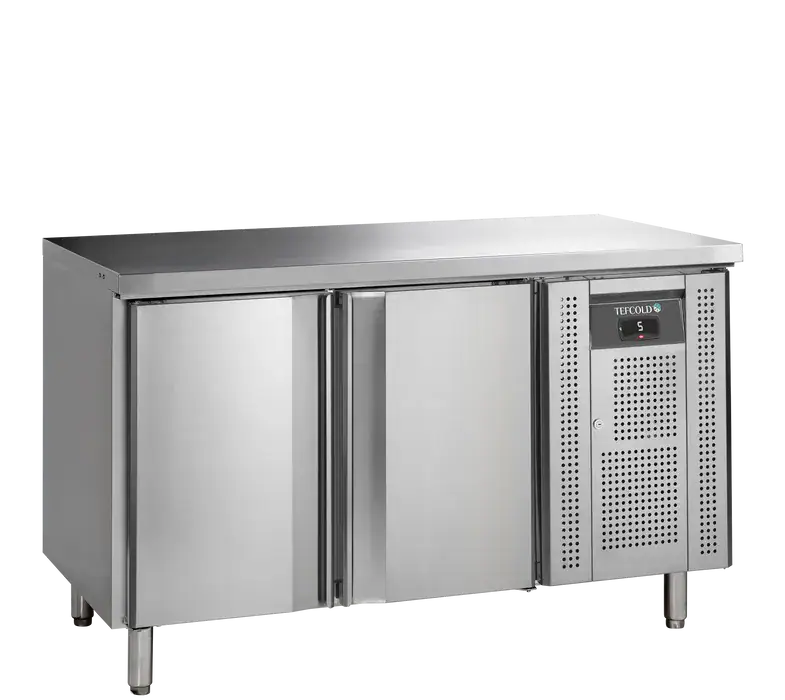 Tefcold kølebord med to låger i rustfrit stål til professionelt køkken
