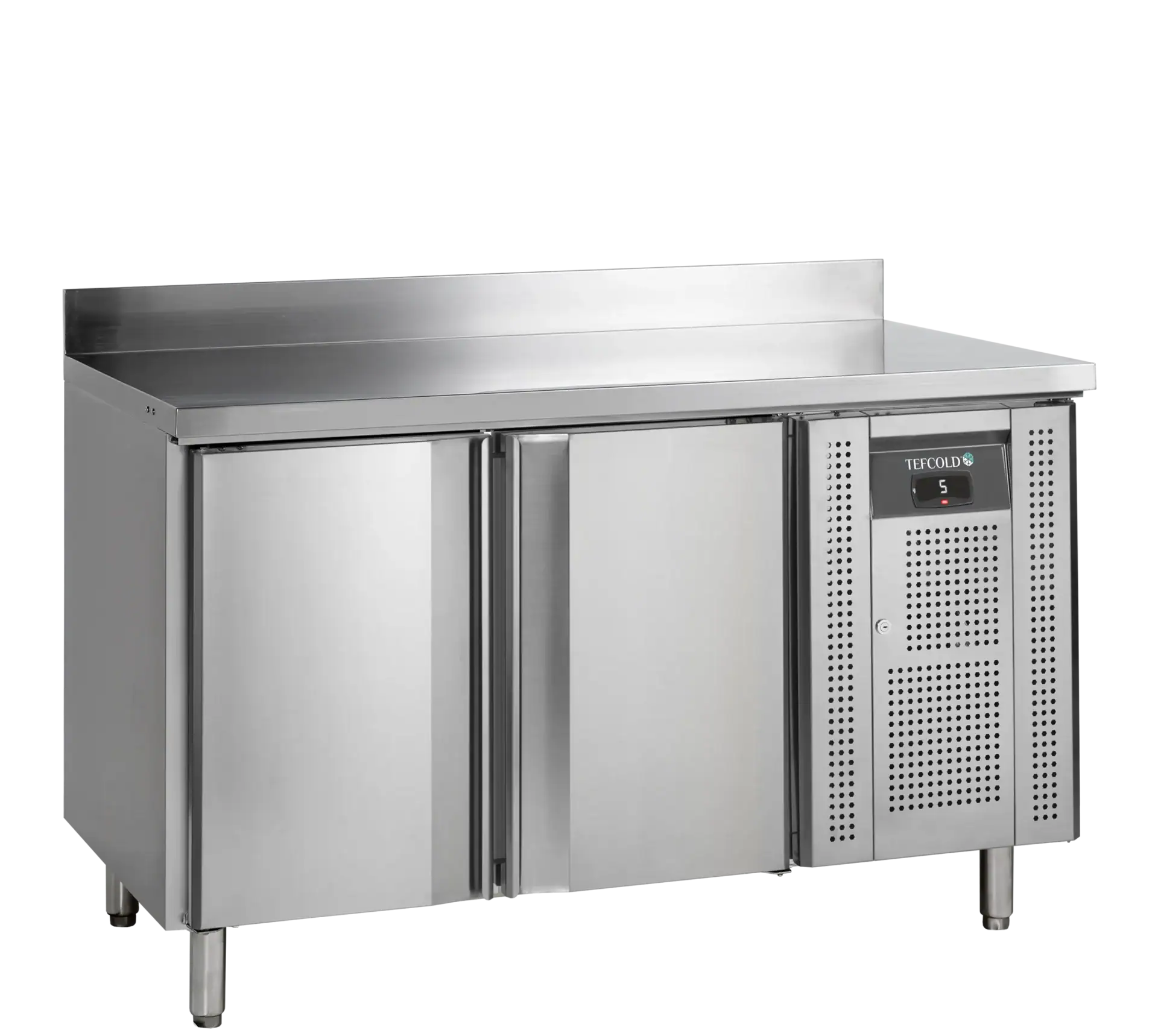 Kølebord CK7210X1SP i rustfrit stål med synlig ventilationsrist ved kompressorsektionen